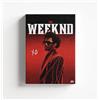 Generico Quadro su Tela Pop 'THE MUSICA WEEKND #4' - Stampa XL Minimalista Bianco/Nero con Accenti Azzurri - Arredo Murale Luxury Statement per Appartamento Moderno IDEA REGALO Adulto