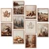 Benjia Set di 10 Poster Autunno 20x25 cm - Stampe Rétro con Paesaggi e Simboli Autunnali, Decorazioni Murali per Soggiorno Camera Letto Ufficio, Cartoncino 300g Alta Qualità (Senza Cornice)
