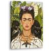 Artenor Quadro Kahlo Frida Autoritratto con collana di spine, 23 x 30 cm - Made in Italy, Quadri Moderni Soggiorno, Camera da Letto, Cucina, Poster da Parete, Decorazioni Casa