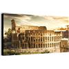 Wallazz Quadro su Tela Lazio - Quadri Moderni Soggiorno - Roma, Colosseo, Trastevere, Ponte Milvio - Stampa su Tela - Quadro Moderno Soggiorno 60x120cm
