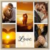 ConKrea - Quadro Personalizzato "Love Moments" 50x50 cm con Cornice Rovere Chiaro - Stampa su Tela con Foto Multiple - Idea Romantica per Coppia o Sposi