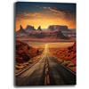 Printerland Quadro Moderno ROUTE 66 Strada americana Quadri moderni soggiorno da Parete XXL grande Stampa su tela Canvas Decorazione Murale muro Arredo Camera da letto Cucina B&B Hotel (13, 70x100 cm)