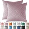 Ystyle Federe Cuscini Divano 60x60 2 Pezzi, Copricuscini Natalizie Arredo Copricuscini in Velluto Soggiorno Arredamento Casa, Elegante Morbido Resistente con Cerniera Invisibile, Viola Chiaro