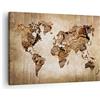 ARTTOR Quadro su Tela 70x50 cm Stampe da Parete Mappa del Mondo Viaggi - 3590 | Mappa Mondo contemporaneo Quadro Decorativo 1 pezzo Soggiorno Camera da Letto Arte da Parete Decorazione da Parete ARTTOR