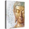 HALFLEMART Stampa su tela Con Cornice Buddha Mandala Dorato Pittura Buddha Fiori di Mandala 3D Quadri su tela Spirituale Zen Quadri Moderni Soggiorno Camera da Letto Sala di Meditazione Stampe da Parete 30x40cm