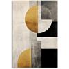 BOSKMS Quadro astratto, arte moderna, stampa su tela, forme geometriche, oro, nero, grigio, poster decorativo per soggiorno (40 x 60 cm, senza cornice)