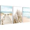 Novart Quadro decorativo Mare - Completamente Pronto Da Appendere - Collage Moderno - Camera Da Letto Del Soggiorno N004836a