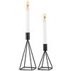 Sziqiqi Set di 2 Candelieri Candelabri Candelabro Portacandele in Nero Ferro per Soggiorno Tavolo da Pranzo Centrotavola Creativo, Nero