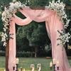 YNNHUDEEP Drappeggio Di Arco Di Nozze, Tessuto In Tulle 5mx160cm, Rosa Organza | Tessuto Drappeggiato per Arco Nuziale, Tessuto di Tulle Chiffon, Adatto per Matrimoni, Cerimonie, Feste, Decorazioni Sceniche