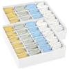 DIMJ Organizer Armadio - Set di 2 Organizer Cassetti Pieghevoli 48 Scomparti (2x24), 30 x 30 x 9 cm, Divisori per Cassetti in Non Tessuto, per Calzini, Vestiti, Biancheria Intima, Cravatte, Bianco