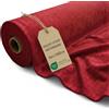 Amazinggirl Tessuto Velluto al Metro - Stoffa Morbida Cucire e Sartoria Creativa | Tessuto Velluto Arredamento Decorazioni Cuscini Tende Patchwork Fodera Cucito Fai da Te 5 M x 140 cm Rosso