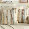 Ystyle Chenille Federe Cuscini Divano 50x50 2 Pezzi, Federa Cuscino Decorativa a Strisce con Texture Trapuntata Soffice, Boho Copricuscino Divano per Divano Soggiorno Camera, Giallo