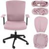 Dermalyx 4 Pezzi Coprisedia Elasticizzato Rosa, Coperture Protettive Universali per Sedie da Ufficio Computer, Rivestimenti Elasticizzati per Braccioli E Cuscini, Schiena