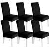 Ystyle Morbido Velluto Coprisedie con Schienale 6 Pezzi, Nero | Coprisedie Cucina Elasticizzati, Fodere Sedie Universale Soggiorno, Chair Cover Antimacchia, Moderno Fodere per Sedie