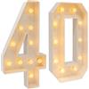 Armanyya Lampada a LED con numeri, 30/40/50, luci a LED, decorazione per feste di compleanno, 20 lampadine a LED, luce bianca calda e fredda, per matrimoni, compleanni, feste (40 cifre luminose)