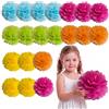 EAVUYIS 20 Pezzi Pon Pon di Carta Velina 25cm, Decorazioni Compleanno e Festoni Colorati, Fiori di Carta per Allestimento Feste, Matrimonio, Baby Shower e Carnevale - 5 Colori Vivaci