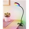 Lamptobe LED Lampada da Lettura a Clip, Lampada Scrivania con Morsetto per Libro | Lampada da lettura con clip,7 vivaci colori RGB,3 temperature di colore bianco,funzioni dimmerabili e timer