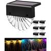 Bellanny Luci Solari da Giardino, 6Pcs Faretti Solare Led da Esterno, 2 Mode,Bianco Caldo/Colore Lampada da Scale, IP65 Impermeabile Fari Terra per Patio Segnapasso Sentieri Recinzione Balcone Parete