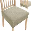 Ystyle Coprisedie Elasticizzato Universale 4 Pezzi, Khaki | Fodere per Cuscini Sedie Cucina senza Schienale, Removibili Lavabili Antimacchia Resistente, Soggiorno Hotel Ristorante