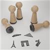 13gramm Set di timbri Parigi - motivi romantici e attrazioni | Idea regalo creativa per gli amanti dei parigi | Timbri in legno di alta qualità per progetti fai da te