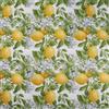 SaRani Tessuto Loneta di Cotone Fantasia Limoni Floreale, Stoffa Stampata per Arredo Casa Tovaglie Cuscini Tendaggi H 280 CM (Limoni Fioriti, Taglio 260x280 cm)