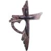 JYYWTSI Croce da Parete, Croce in Legno 20 x 30 cm Crocifisso da Parete in Legno Marrone con Motivo Stampato Decorazione Religiosa Cristiana per Casa Chiesa Battesimo Prima Comunione Cresima