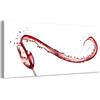 Generico Splash bicchiere di vino rosso su sfondo bianco - Quadro stampa su tela con telaio in legno - 140x70 cm