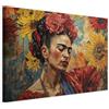 murando - Quadro Moderno Soggiorno in Rilievo Premium, Frida Khalo 120x80cm | Effetto Dipinto, Chiodi Inclusi, 1 Pezzo, su Tela Strutturata, Componibili, Resistenti Allo Sbiadimento, Produzione Europea