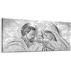Lupia - Quadro Moderno Sacra Famiglia, su tela poliestere con brillantini Glitter, Natività BRILLANT 52x122 cm THE KISS SHABBY GREY, Adatto per Soggiorno e capezzale Camera da Letto, Grigio