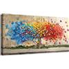 HALFLEMART Grande Stampa su tela con Cornice Albero della Vita Farfalle Colorate Pittura Graffiti Arte Strada Quadri su tela Arancione Rosso Blu Quadri Moderni Stampe da Parete Soggiorno Camera da Letto 50x100cm
