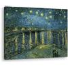 Artenor Quadro Van Gogh Vincent Notte stellata sul Rodano, 30 x 23 cm - Made in Italy, Quadri Moderni Soggiorno, Camera da Letto, Cucina, Poster da Parete, Decorazioni Casa