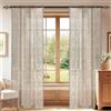 YSTELLAA Tende Per Interni Semitrasparente 2 Pezzi, 70x150cm, Tende Classiche In Pizzo, Curtains Voile Con Tasca, Leggere Morbida Per Camera Da Letto E Per Salotto, Cachi