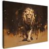 MuchoWow© Quadro Su Tela Grandi Dimensioni Quadri Moderni Soggiorno Stampa | 80x60 cm - Di Foto Decorazione Camera Letto Da Parete Con Cornice Dipinti Leone - Dipinto - Oro - Astratto