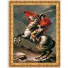 LuxHomeDecor Jacques-Louis David - Napoleone a Cavallo - Quadro stampa su tela effetto dipinto con cornice in legno oro classico - 90x70 cm