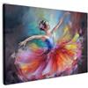 MuchoWow© Stampe Su Tela Quadro Soggiorno Quadri Camera Da Letto Moderni | 30x20 cm - Accessori Salotto Poster Da Parete Con Cornice Decorazione MuroPittura - Colore a olio - Danza - Ballerina