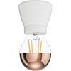 ledscom.de portalampada in porcellana E27 MINZ, rotondo, bianco, incl. lampada E27, 839lm, bianco caldo