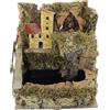 Moranduzzo Borgo per Presepe con Cascata a Getto Velo, Natività 6 soggetti 3,5 cm - Ambientazione Rustica, 24x21x26 cm - Realizzato a Mano, Prodotto Ufficiale, Made in Italy, Scultore M. Landi