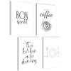mojoliving Set di poster moderni | Set di poster da cucina | 4 x A4 senza cornice | Stampa artistica estetica per cucina e soggiorno K5