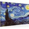 Runa Art Vincent Van Gogh Quadri Soggiorno Grande L'arte Notte stellata 120x80 cm 3 Pezzi Decorazione Murale 040531a