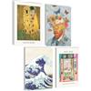 mojoliving Poster vintage da parete per cucina, soggiorno, stile estetico, set di immagini da parete per soggiorno, vintage, (Gogh Matisse, set di poster 4 x A4 (21 x 30 cm), senza cornice)