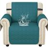 Ystyle Copripoltrona 1 Posto Con Braccioli Universale, Verde Scuro | Copri Divano Antigraffio Gatto Con Tasche Laterali, Sofa Cover Antiscivolo Lavabile per Animali, Copridivani Mobili Protector