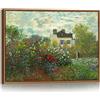 FajerminArt Quadri Moderni con Cornice Monet Fiore Giardino Stampe da Parete Riproduzione Vintage Verde Floreale Paesaggio Quadro Relax Francia Campagna Stampa Su Tela Decor per Soggiorno Camera da Letto 40X60cm