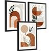 Nacnic Set 3 Quadri Floreale Astratto Moderni Arredamento Salotto Camera Da Letto Cucina Bagno A4 Black Frame