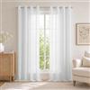 Ystyle Tende per Interni con Anelli 2 Pezzi, 140x300 CM, Bianco | Tende Camera da Letto Soggiorno, Tende Moderne per Salotto Casa Finestra, Tenda Trasparenti Voile Semi Eleganti