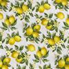 SaRani Tessuto Loneta di Cotone Fantasia Limoni Floreale, Stoffa Stampata per Arredo Casa Tovaglie Cuscini Tendaggi H 280 CM (Limoni di Sorrento, Taglio (260x280 cm))