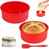 Rairsky 2 Pezzi Rotonda Tortiera in Silicone 15 cm, per Torte a Strati | Rosso Stampo per Torte Silicone Pane Pratico Raschietto, Antiaderenti e Rilascio Rapido, per Formaggio, Arcobaleno e Chiffon
