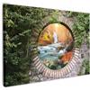 MuchoWow© Quadri Astratti su Tela Foto Quadro Moderno Soggiorno Canvas | 120x80 cm - Decorazioni Camera da Letto Autunno - Cascata - Natura - Vista dalla finestra