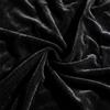 BOYIFEIJIE Tessuto in velluto riccio al metro, 2 m x 155 cm, lucido, elasticizzato, per cucire e decorare, per tende, sfondo fotografico, palcoscenico, costumi, tovaglie e progetti fai da te (nero, 2 m)