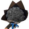 RePaLy, Bouquet di rose glitterate, per bouquet fai da te, rose finte lucide, regalo d'amore per San Valentino (colore nero, 10 pezzi)