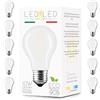 LEDbyLED Lampadina Goccia 10W Pari a 100W, E27, Vetro Smerigliato, 2700K Luce Calda, filamento LED dritto, 1300 Lumen, Pack 10 Pezzi